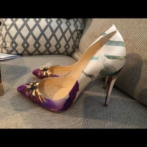 Christian Louboutin pigalle floral satin pumps